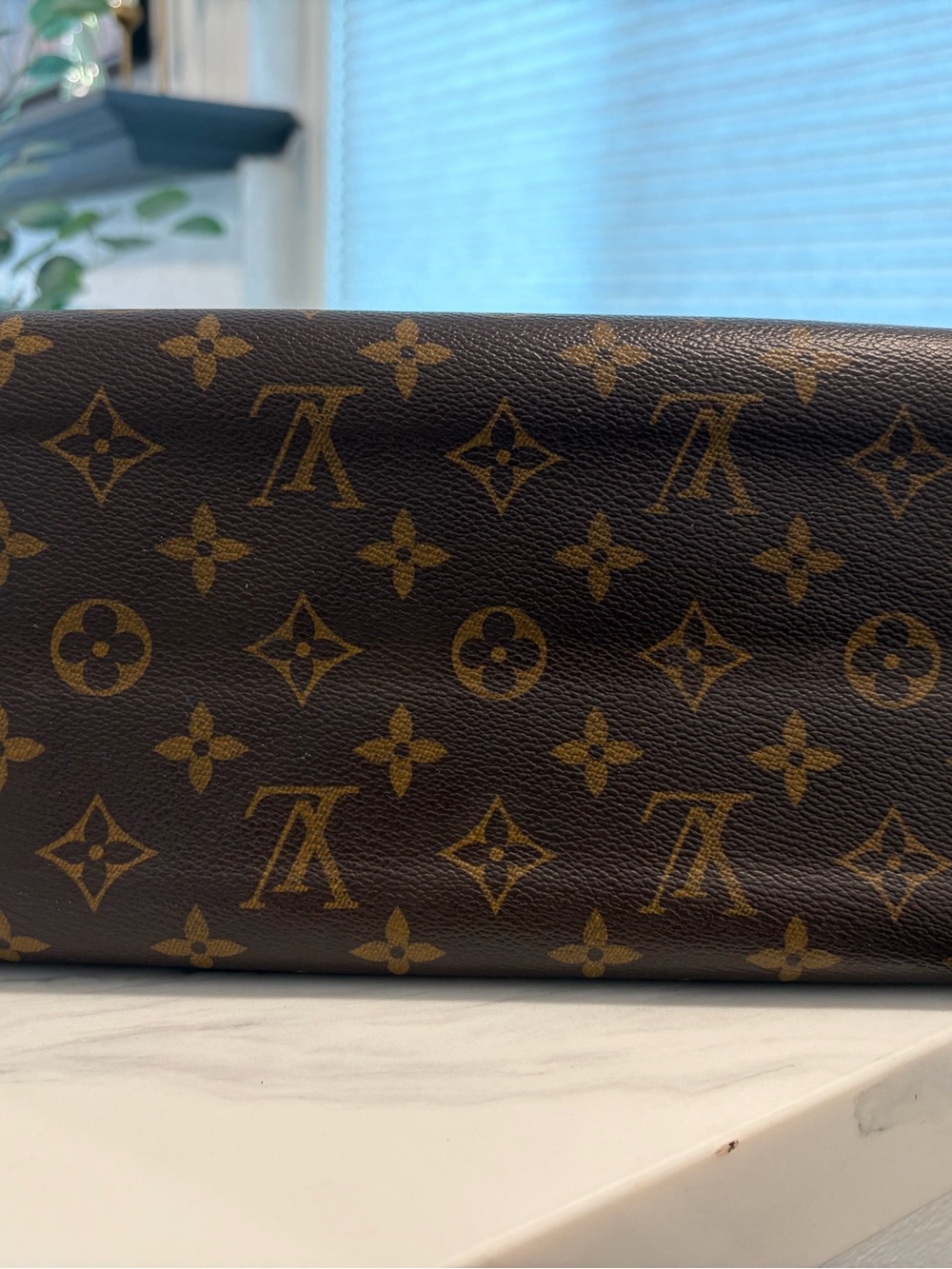 Louis Vuitton Monogram Canvas Tote in Brown and Tan Leather Trim - Picture 2 of 13